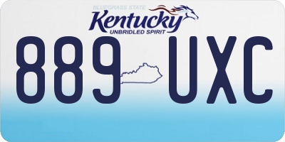 KY license plate 889UXC