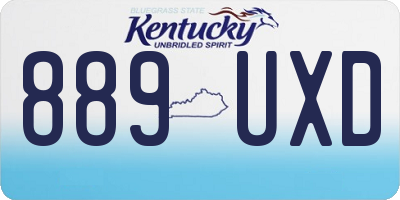 KY license plate 889UXD