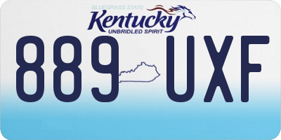 KY license plate 889UXF