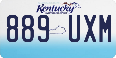 KY license plate 889UXM