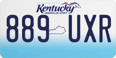KY license plate 889UXR