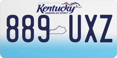 KY license plate 889UXZ