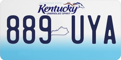 KY license plate 889UYA