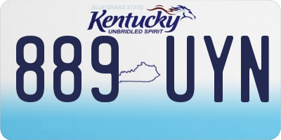 KY license plate 889UYN