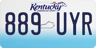 KY license plate 889UYR