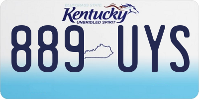 KY license plate 889UYS