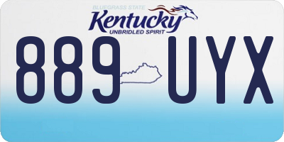 KY license plate 889UYX