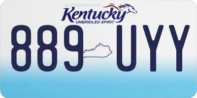 KY license plate 889UYY