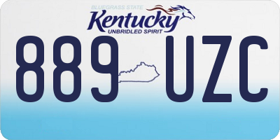 KY license plate 889UZC
