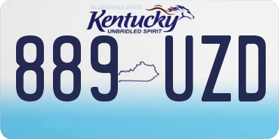 KY license plate 889UZD
