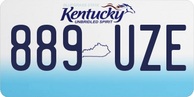 KY license plate 889UZE