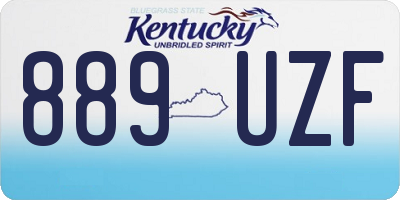 KY license plate 889UZF