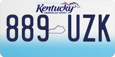 KY license plate 889UZK