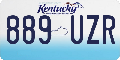 KY license plate 889UZR