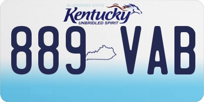 KY license plate 889VAB