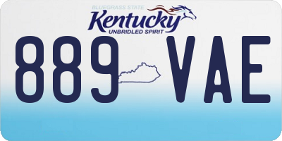 KY license plate 889VAE