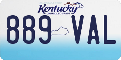 KY license plate 889VAL