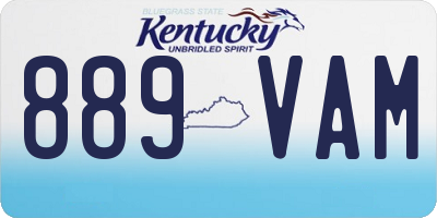 KY license plate 889VAM