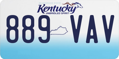 KY license plate 889VAV