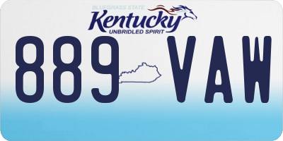 KY license plate 889VAW