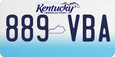 KY license plate 889VBA