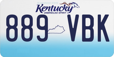KY license plate 889VBK