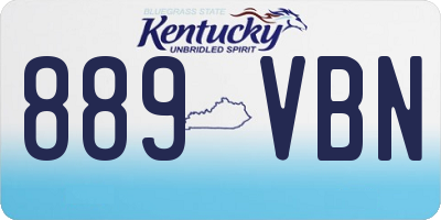 KY license plate 889VBN