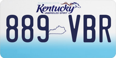 KY license plate 889VBR