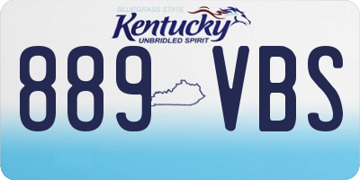 KY license plate 889VBS
