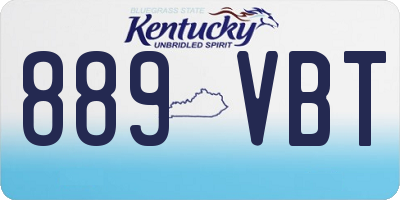 KY license plate 889VBT