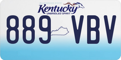 KY license plate 889VBV