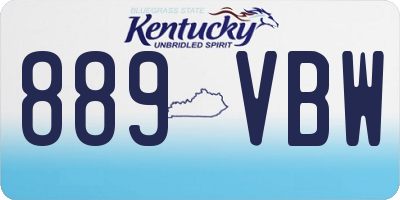 KY license plate 889VBW