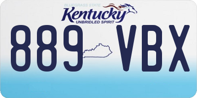 KY license plate 889VBX