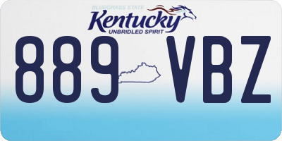 KY license plate 889VBZ