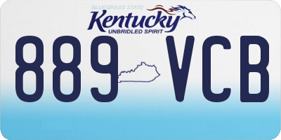 KY license plate 889VCB
