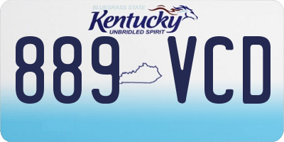 KY license plate 889VCD