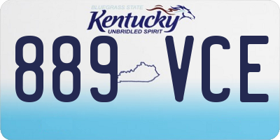 KY license plate 889VCE