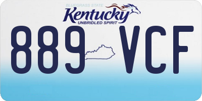 KY license plate 889VCF