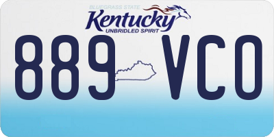 KY license plate 889VCO