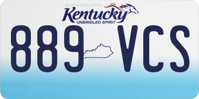 KY license plate 889VCS