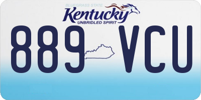 KY license plate 889VCU
