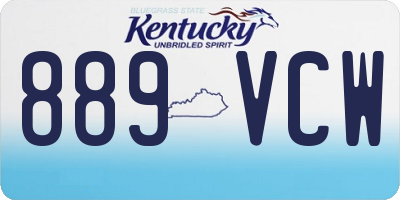 KY license plate 889VCW