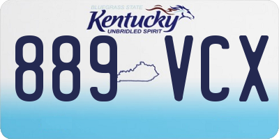 KY license plate 889VCX