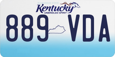 KY license plate 889VDA