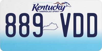 KY license plate 889VDD