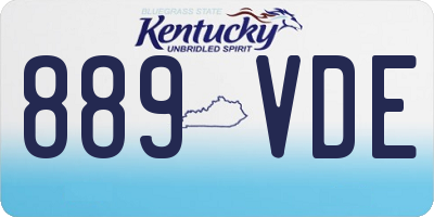 KY license plate 889VDE