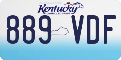 KY license plate 889VDF
