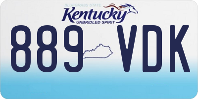 KY license plate 889VDK