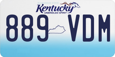 KY license plate 889VDM