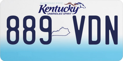 KY license plate 889VDN